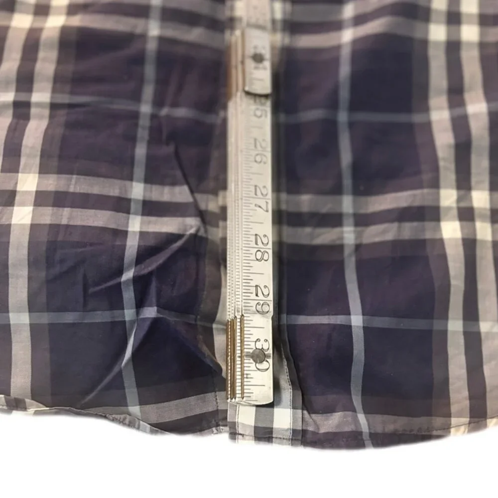 BURBERRY Shirt (M, Navy/Checkered, Cotton) - Picture 6 of 6